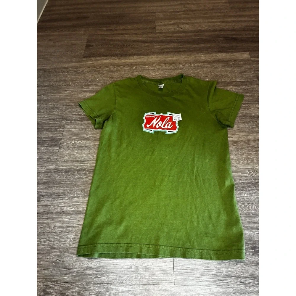 American Apparel Green Premium Nola Made With Soul Tee - Picture 2 of 8